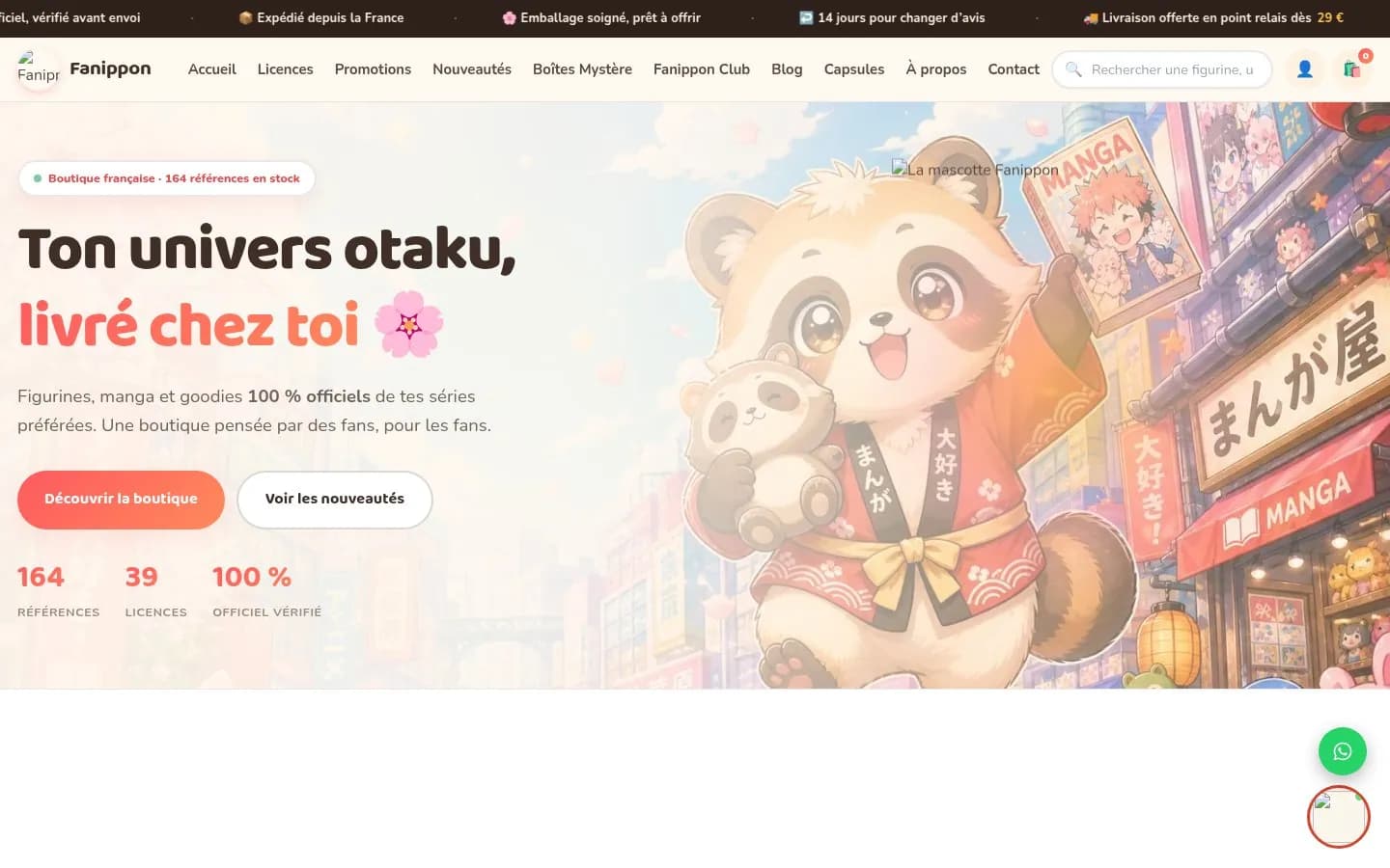 Refonte complète d'une boutique WooCommerce de figurines et manga officiels, réalisation de Florian DELAGE